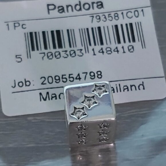 Authentic PANDORA Sterling Silver Lucky Dice Charm 793581C01 - Picture 7 of 10